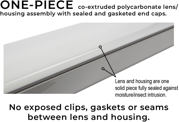 Non-metallic Hazardous Location Linear LED light fixture. Class 1 Division 2, Class 2 Division 2
